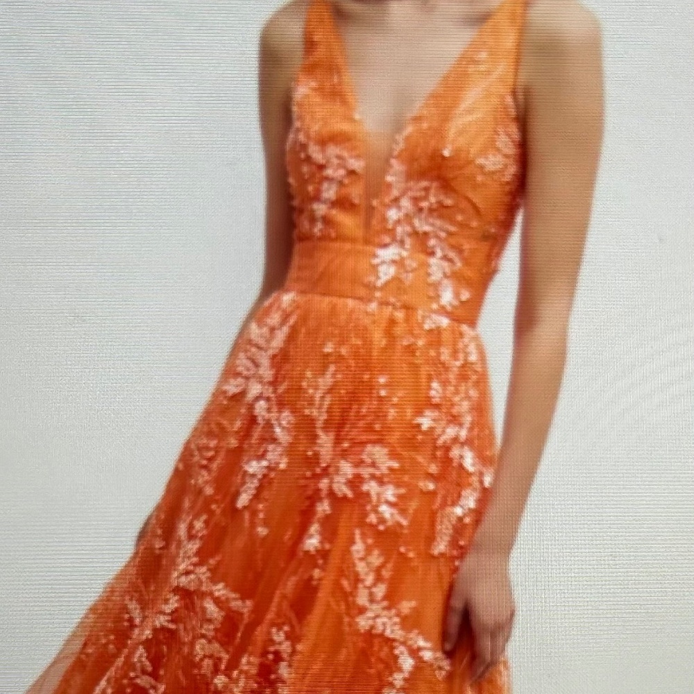 Dress the population black label. Brand new with tags. Coral beaded gown. Size s - Picture 2 of 7